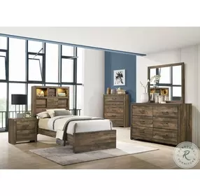 Beckett Walnut Youth Bookcase Panel Bedroom Set
