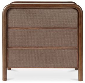 Rye Warm Brown 3 Drawer Nightstand
