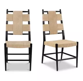 Laurel Natural and Black Dining Chair Set of 2