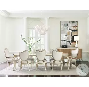 Fontainebleau Cendre And Champagne Mist Extendable Dining Room Set