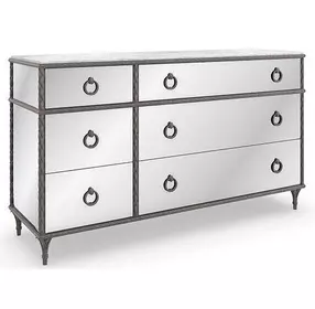 Fontainebleau Sea Smoke Leaf 6 Drawer Dresser