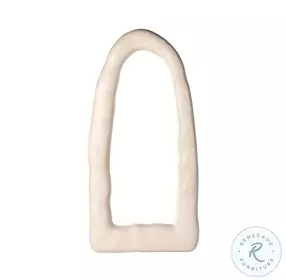 Kaia Cream Textured Small Floor Mirror