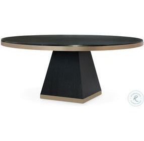 Corso Black Cerused 72" Round Dining Table