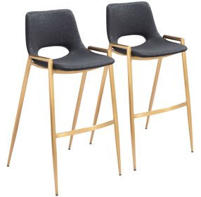 Desi Black and Gold Bar Stool Set of 2