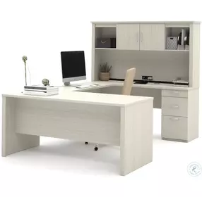 Logan White Chocolate U Shaped Desk
