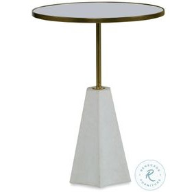 Chicago Off White And Antique Brass Chairside Table