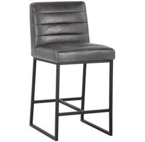 Spyros Overcast Gray Upholstered Counter Height Stool