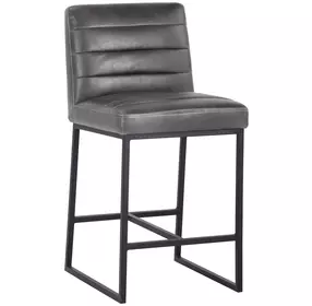 Spyros Overcast Gray Upholstered Counter Height Stool