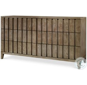 Casa Bella Timber Grey 6 Drawer Louvered Dresser