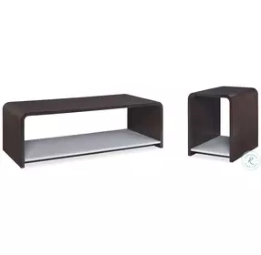 Aria Brownstone And Oxford White Occasional Table Set