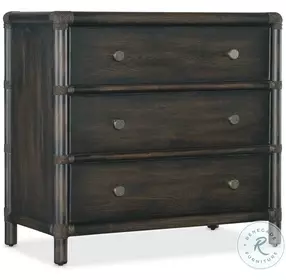 Retreat Dark Wood Rattan Nightstand