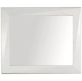 Rex White Rectangular Faceted Wall Mirror