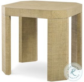 Gustav Natural Lacquered Linen Side Table