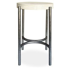 Parkcrest Edgecomb Gray and Weathered Antique Nickel Round Accent Table