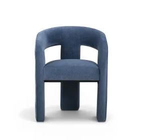 Malone Denim Blue Performance Fabric Upholstered Dining Chair