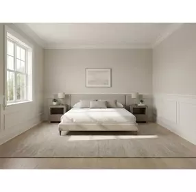 Zest Light Gray Upholstered Wall Panel Bedroom Set