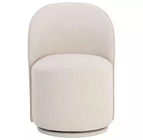 Opaline Effie Linen Upholstered Swivel Dining Chair