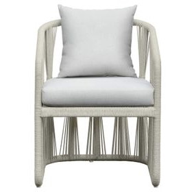 Alexa Outdoor Dining White Upholstered Outdoor Arm Chair