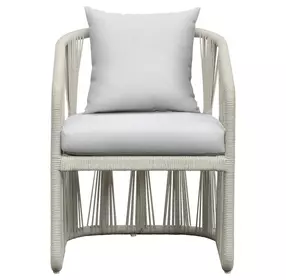 Alexa Outdoor Dining White Upholstered Outdoor Arm Chair Set of 2