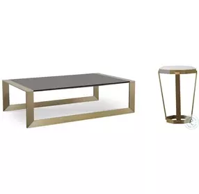 Compositions Black And Satin Brass Occasional Table Set