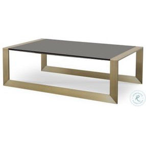 Compositions Black And Satin Brass Cocktail Table
