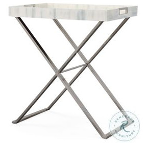 Compositions Faux Horn And Pewter Tray Table