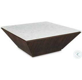Compositions Honed Volakas Marble And Walnut Cocktail Table