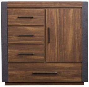 Jensen Tavern Brown and Gray 4 Drawer Door Chest