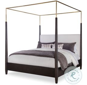 Cadence Mocha Upholstered King Canopy Bed