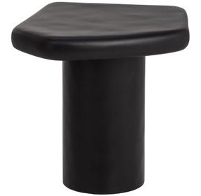 Della Black Free Form Concrete Top Outdoor End Table