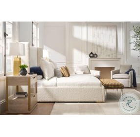 Cadence Off White Boucle Upholstered Wing Platform Bedroom Set