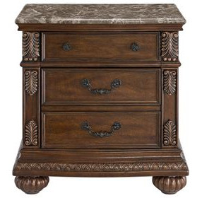 Concerto Brown 2 Drawer Nightstand with USB Charging