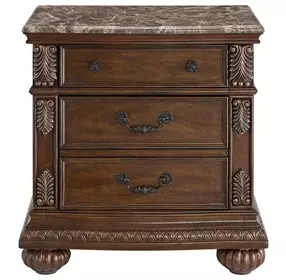 Concerto Brown 2 Drawer Nightstand with USB Charging