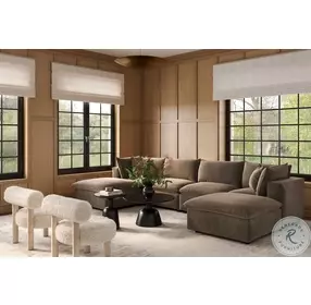 Cali Chocolate Brown Performance Velvet Modular U-Chaise Sectional