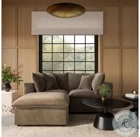 Cali Chocolate Brown Performance Velvet Small Modular Sectional