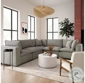 Cali Slate Performance Fabric Modular L-Sectional