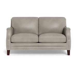 Camden Stone Leather 61" Loveseat with Nailhead Trim