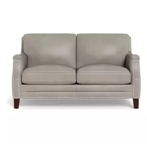 Camden Stone Leather 61" Loveseat with Nailhead Trim