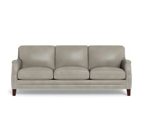 Camden Stone Leather 87" Sofa with Nailhead Trim