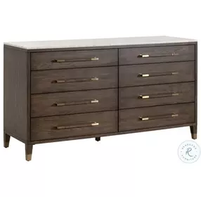 Cambria Dutch Brown Oak 8 Drawer Double Dresser