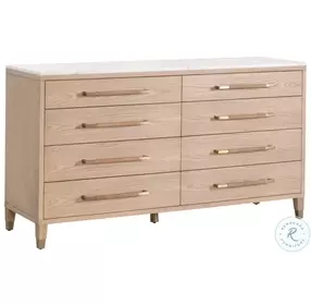Cambria Natural Oak 8 Drawer Double Dresser