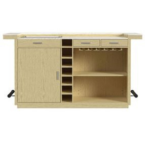 Cambria Off White and Natural 78" Rectangular Bar Table with LED