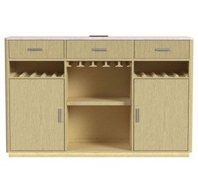 Cambria Off White and Natural 2 Door Buffet with LED