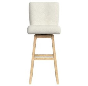 Cambria Beige Upholstered Swivel Bar Stool Set of 2