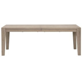 Bella Antique Smoke Gray and Brushed Gold 102" Extendable Rectangular Canal Dining Table