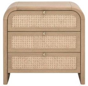 Cannes Brown 3 Drawers Nightstand