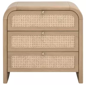 Cannes Brown 3 Drawers Nightstand