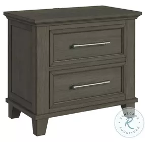Henrik Grey 2 Drawer Nightstand