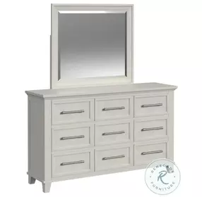 Henrik Ivory 9 Drawer Dresser And Mirror