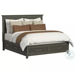 Henrik Grey King Storage Panel Bed